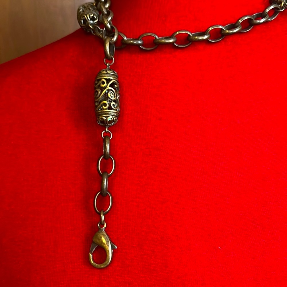 Rustic Bronze Scrolled Beads Chain Belt - Picture 5 of 5